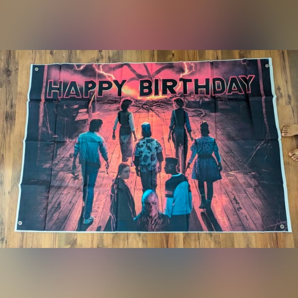 New Stranger Things Happy Birthday Backdrop